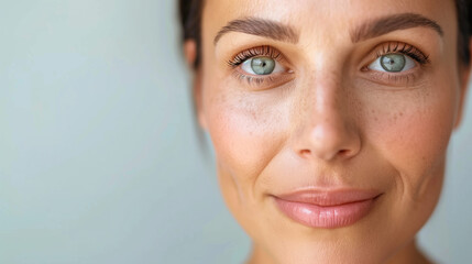 Fototapeta premium Woman Applying Salicylic Acid to Her Face for Visible Skin Improvement and Enhanced Appearance