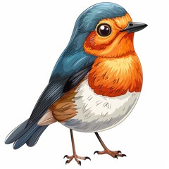 Illustration of a Cute Robin Bird.