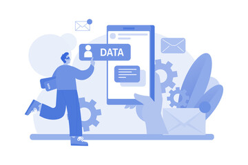Phishing Data Theft Illustration concept on a white background