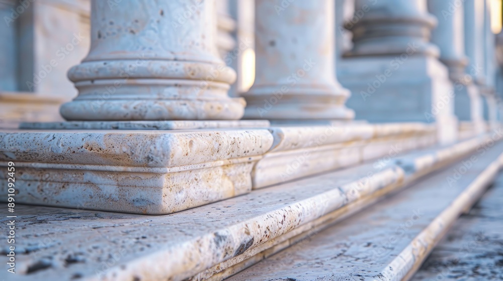 Poster stone steps and columns in a classic architectural setting