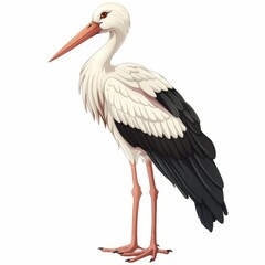 Obraz premium White Stork Bird Illustration.