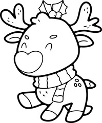 Christmas cartoon image, Santa, fun, hand drawn, coloring, illustration