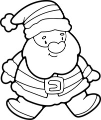 Christmas cartoon image, Santa, fun, hand drawn, coloring, illustration