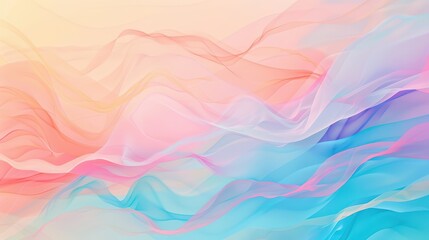 Abstract pastel wave background with smooth flowing lines and bubbles. Soft and serene color palette creates a calming and dreamy effect.