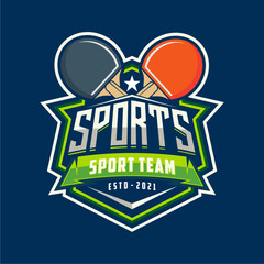 Table tennis badge emblem logo. Sports label vector illustration image description