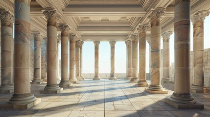 Ancient Roman Colonnade: A Vision of Architectural Grandeur