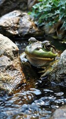 A kappa lurking near the theater's water features