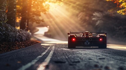 A race car on a road.