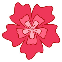 red flower blossom illustration