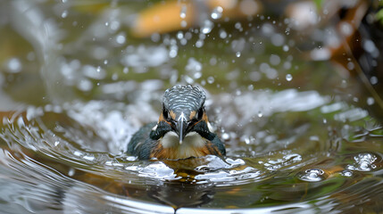 Female Kingfisher emerging from the water after an unsuccessful dive to grab a fish. Taking photos of these beautiful birds is addicitive now I need to go back again