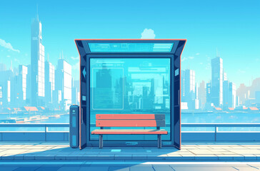 Future Science Fiction Smart Bus Station