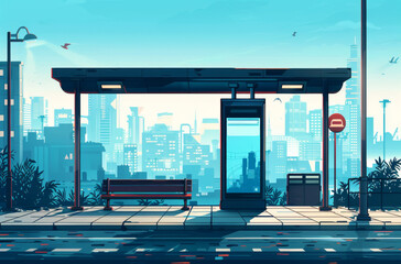 Future Science Fiction Smart Bus Station