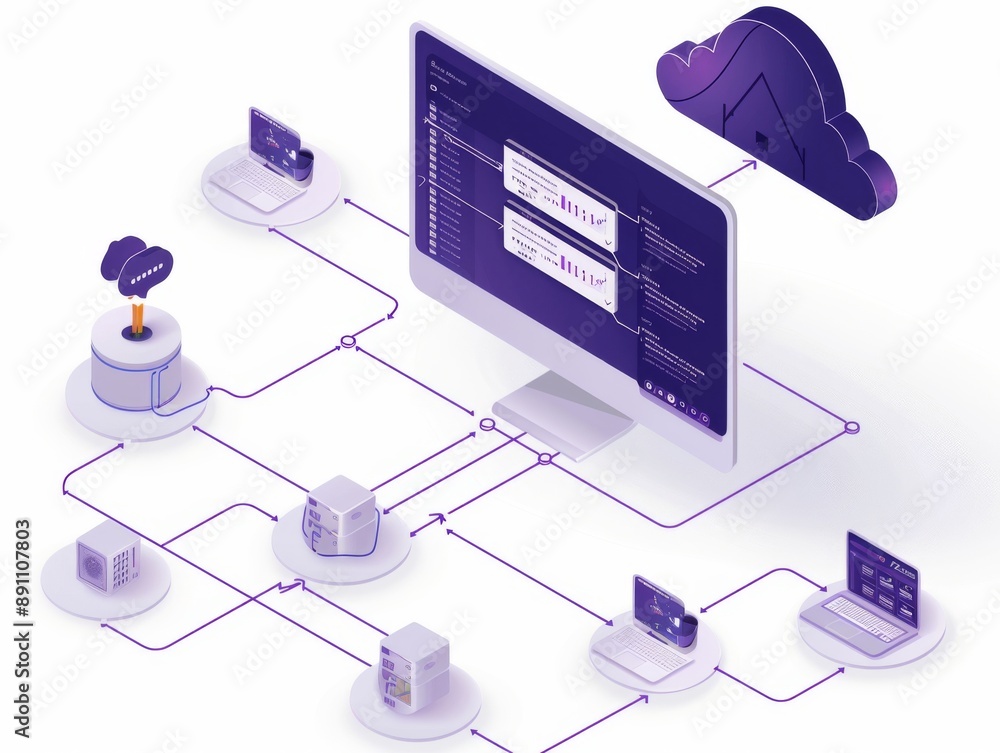 Poster data flow diagram for cloud-based software.