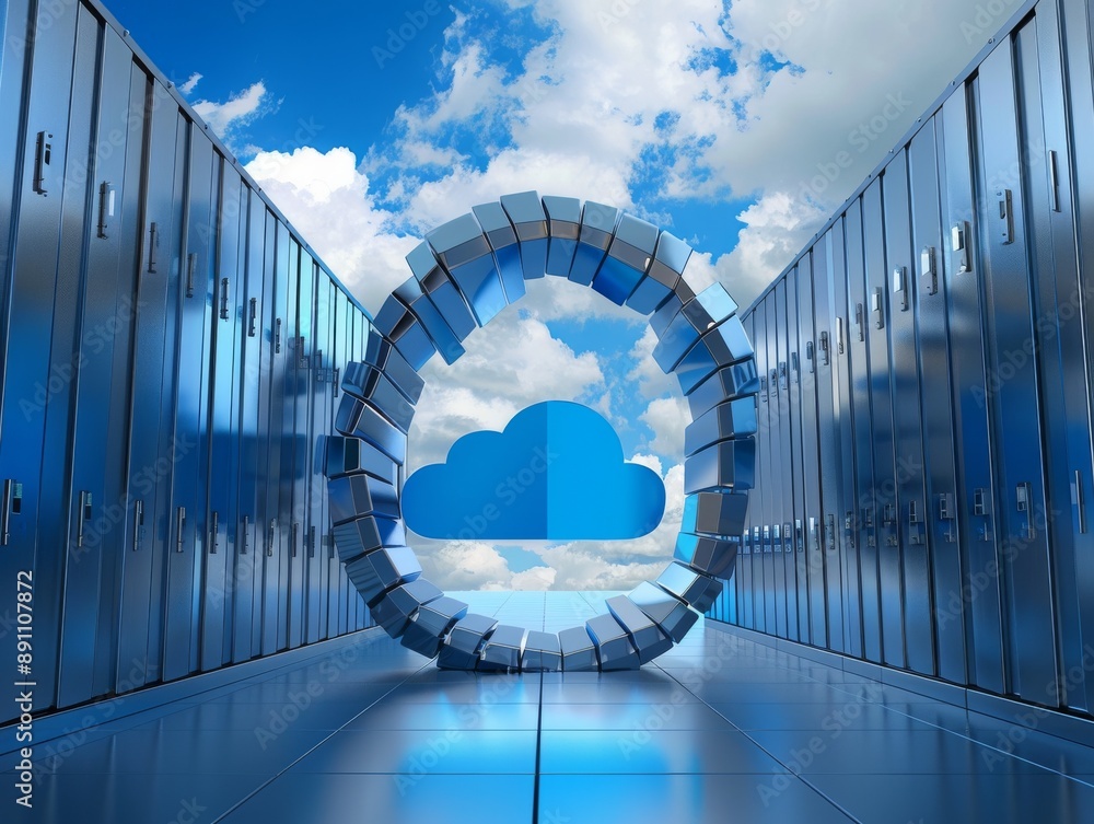 Poster cloud computing data center servers.