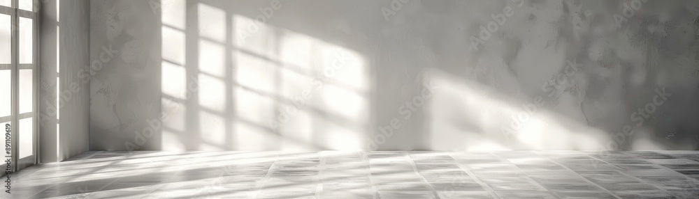 Poster a window with sunlight shining through it, creating a warm and inviting atmosphere. the room is empt