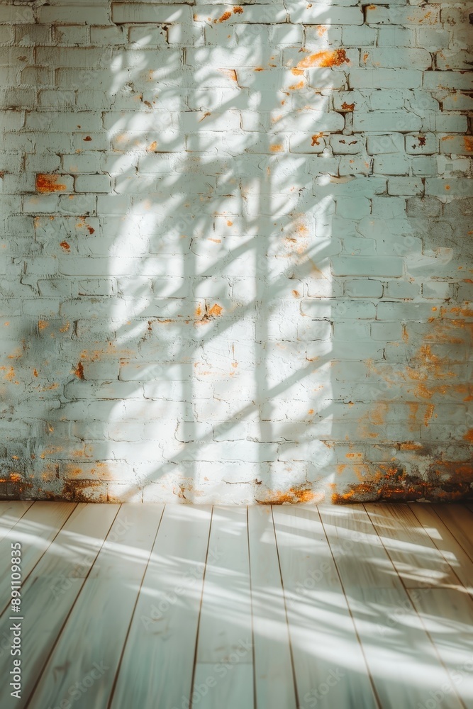 Poster a window with sunlight shining through it, creating a warm and inviting atmosphere. the room is empt