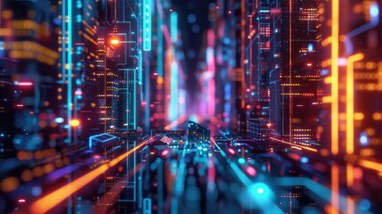 Obraz premium Futuristic City Night
