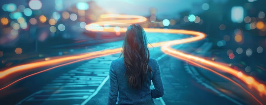 Business roadmap, futuristic planning,