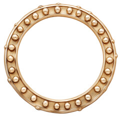 Naklejka premium Elegant gold circular frame with intricate designs, isolated on a white background, perfect for luxurious and vintage decoration or artwork.