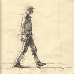 Confident Woman Striking a Walking Pose in Urban Setting