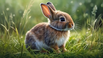 Fototapeta premium rabbit in the grass