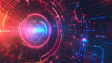 Obraz premium Technology interfaces future concept background ,Digital Abstract technology background, futuristic background, cyberspace Concept , digital data chart, communication, computing and circle percent 