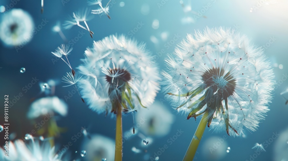 Canvas Prints Dandelion Seeds Floating in the Wind