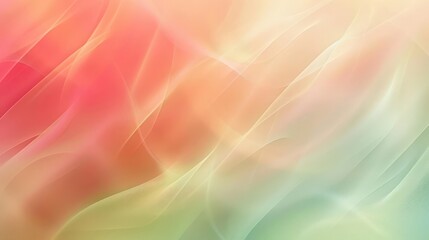 Obraz premium Abstract background with soft, flowing pastel colors in pink, yellow, and green. Ideal for website design, social media, or print.