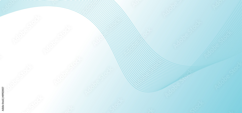 Poster abstract wave blue element for design. wave with lines created using blend vector illustration