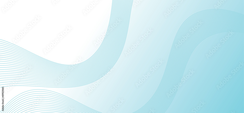 Poster wave with lines created using blend blue abstract wave element for design. vector illustration