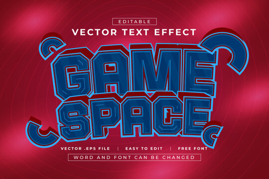 Game Space 3D editable text effects