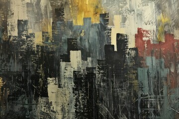 Urban town painting texture art.