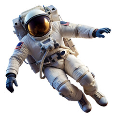 Astronaut floating isolated