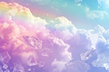 Obraz premium Rainbow and cloud holography outdoors nature sky.