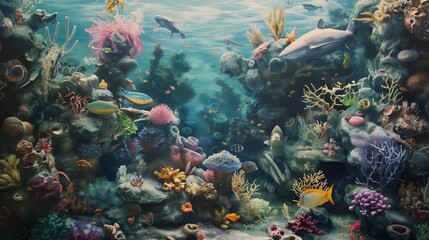50. "An underwater wonderland with fantastical sea creatures and magical elements