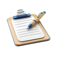 Naklejka premium 3D Clipboard Icon Isolated on White Background for Business Use