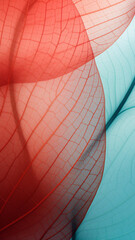  Cyan and Maroon abstract image featuring leaf patterns, translucent planes, and net art. This minimalist mobile wallpaper presents colorful, nature-inspired imagery that is both serene and harmonious