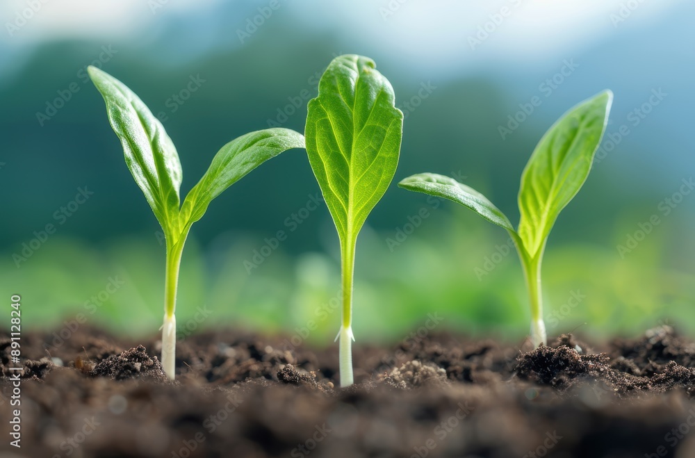 Sticker Sprouting seedlings in soil