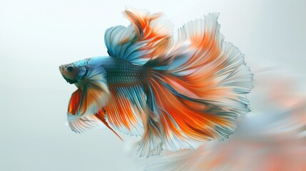 Obraz premium Vibrant Betta Fish with Flowing Fins