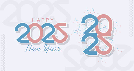 2025 Happy New Year logo text design vector illustration. Premium vector design for new year 2025 celebration