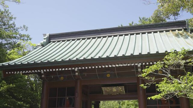 鎌倉大仏殿高徳院の仁王門の風景動画