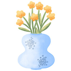 Hand drawn coffee and cake cartoon art illustration. Hand drawn cartoon cookie illustration. Desserts & Sweet Foods Flat Design