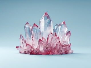 Stunning pink quartz crystal formation