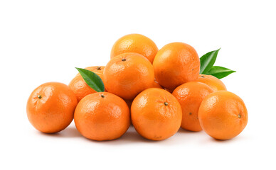 Pile of Mandarin orange isolate on white background.