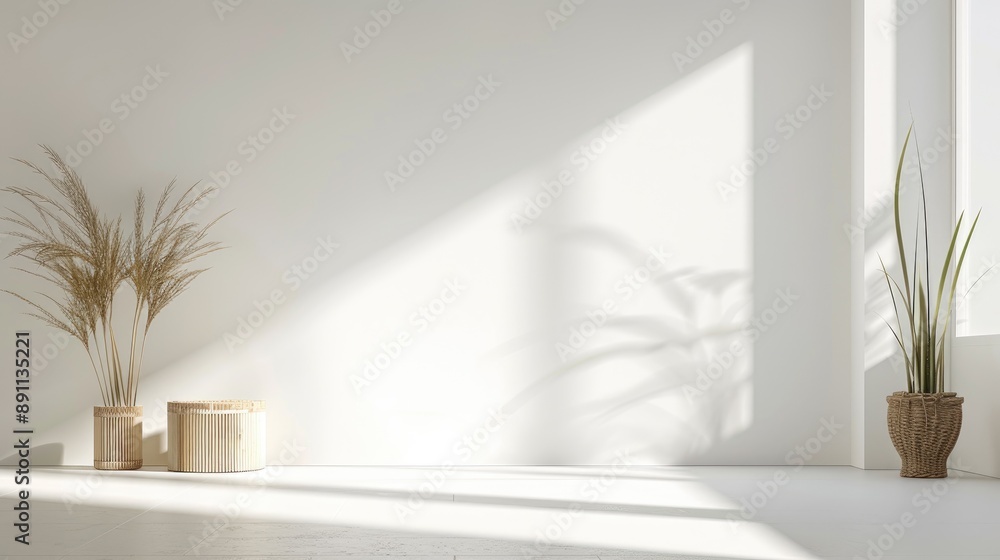 Poster a minimal white background with a soft gradient shading from top to bottom, creating a calm and sere