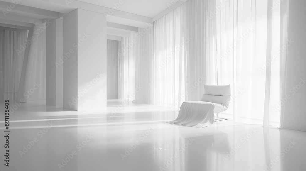Poster a pristine white backdrop with a gentle gradient effect from top to bottom, offering a minimalist an