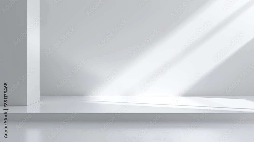 Poster a pristine white backdrop with a subtle gradient effect from top to bottom, perfect for serene and m