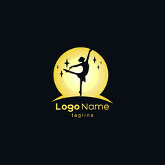 balleria moon logo design vector