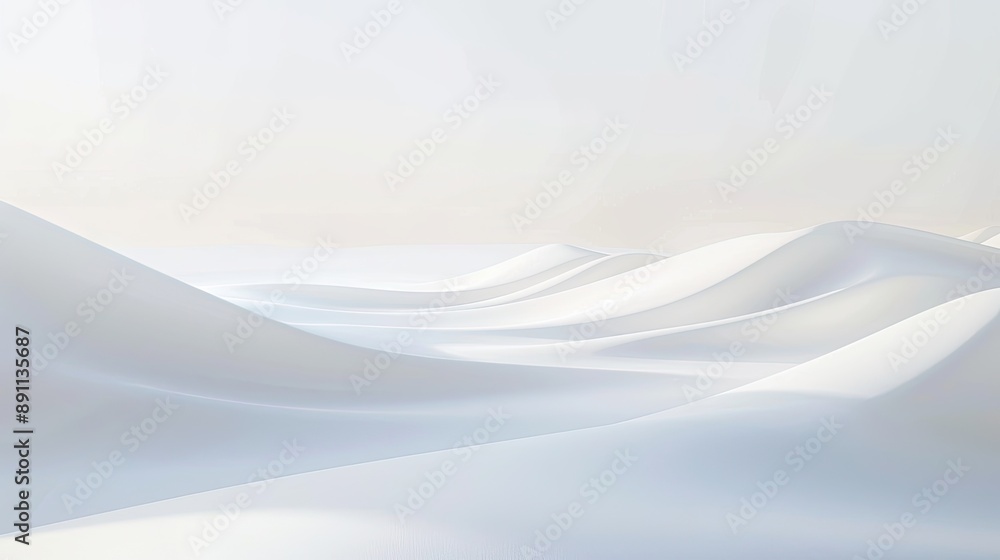 Poster a pristine white background with a soft gradient fading from top to bottom, creating a serene and mi