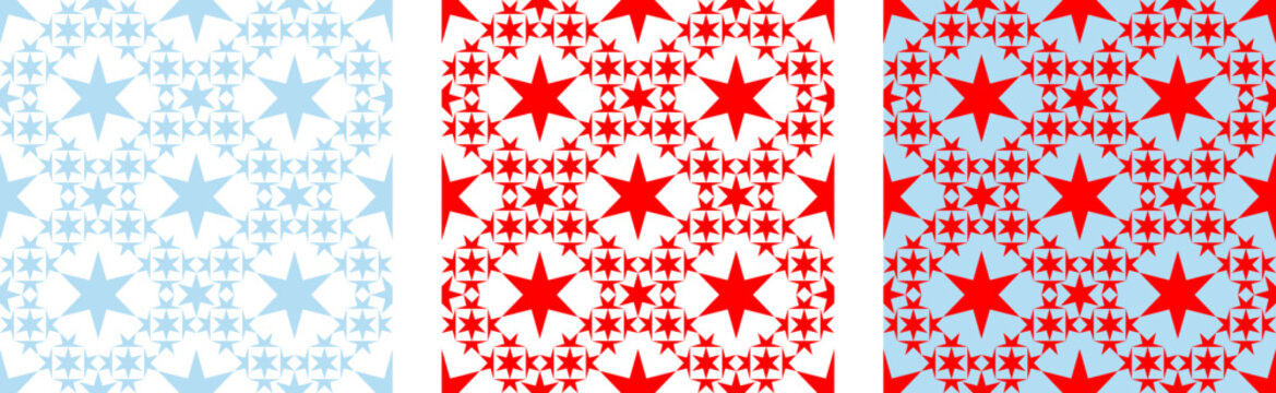 chicago pattern. star background set.  vector illustration